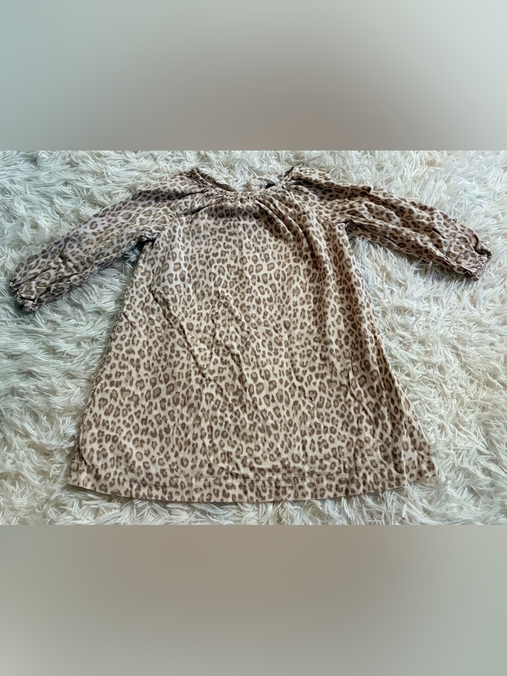 Baby Gap 100% Cotton Animal Leopard Print Corduroy Dress Toddlers Girls 4 Tan